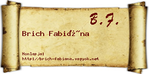 Brich Fabiána névjegykártya